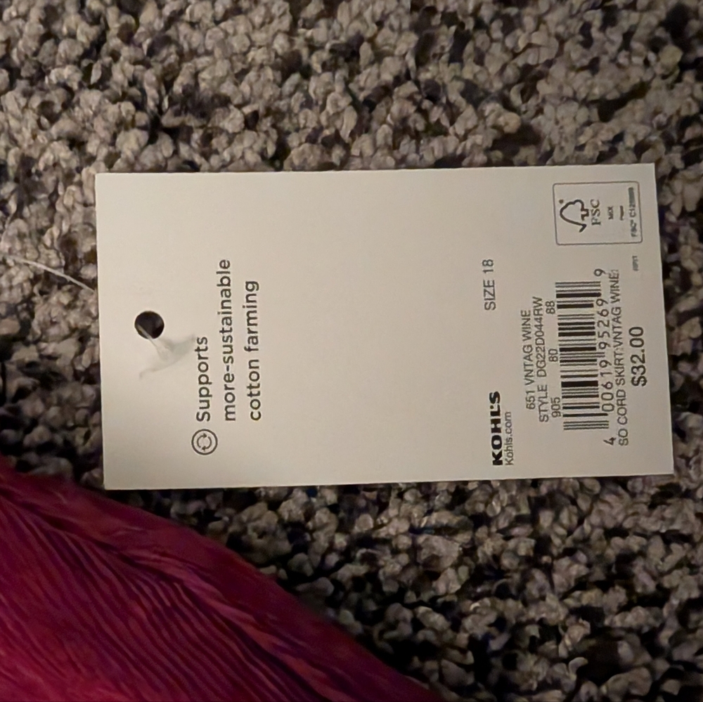 SO Wine/Burgundy/Maroon Button-Front Mini Skirt - Picture 3 of 4